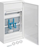 Слаботочный щит наружний Hager Volta 3-х ряд., с розеткой (515x305x97мм) IP40 белая дверца картинка 